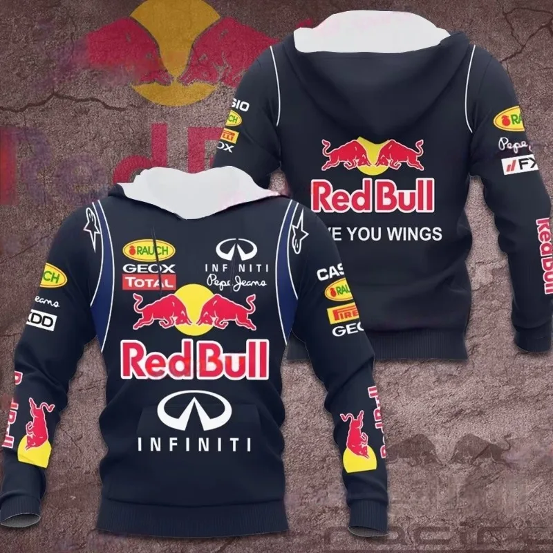 2024 New Arrivals Winter Red Bull and Infiniti Teamline Racing Formula 1 Drawstring 3D Printed Hoodie Contest F1 Racing Adults