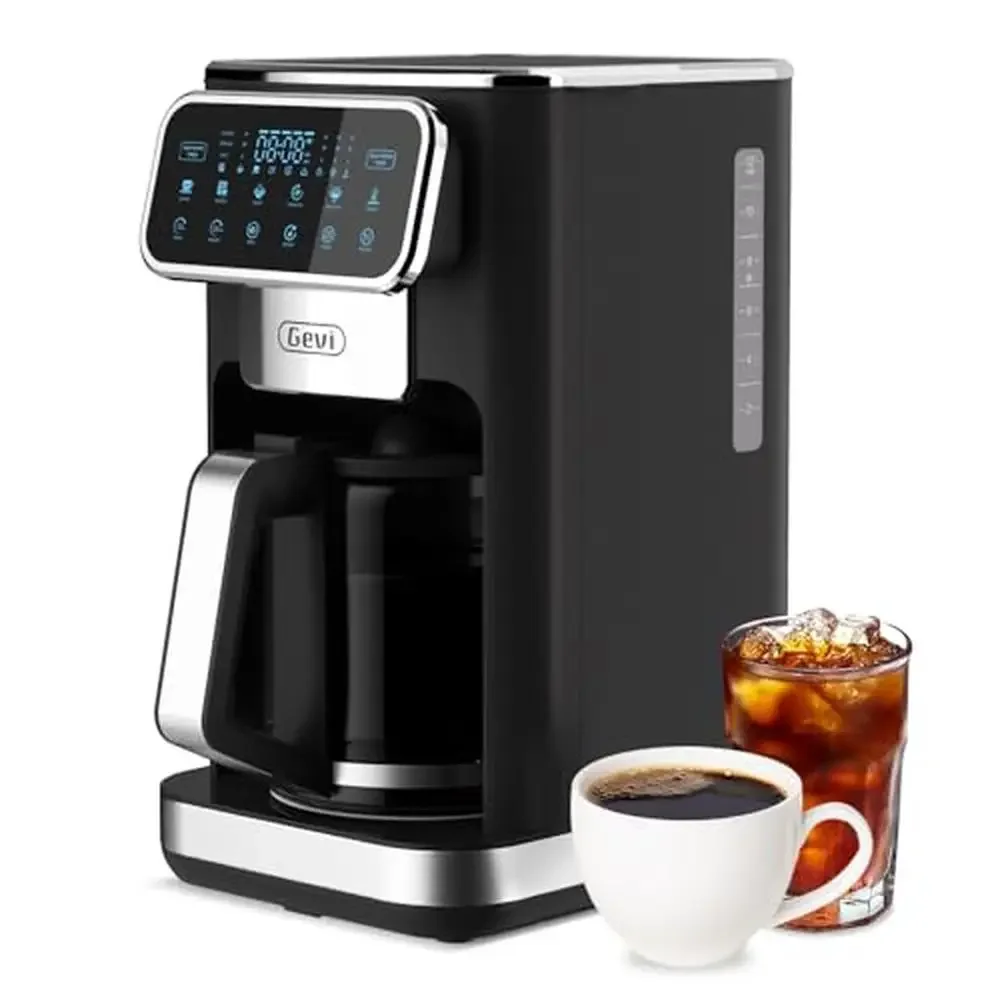 

Programmable 12 Cup Drip Coffee Maker Touch Screen Fast Brew & Auto Shut-Off Keep Warm Plate Iced Coffee Classic Flavor Barista