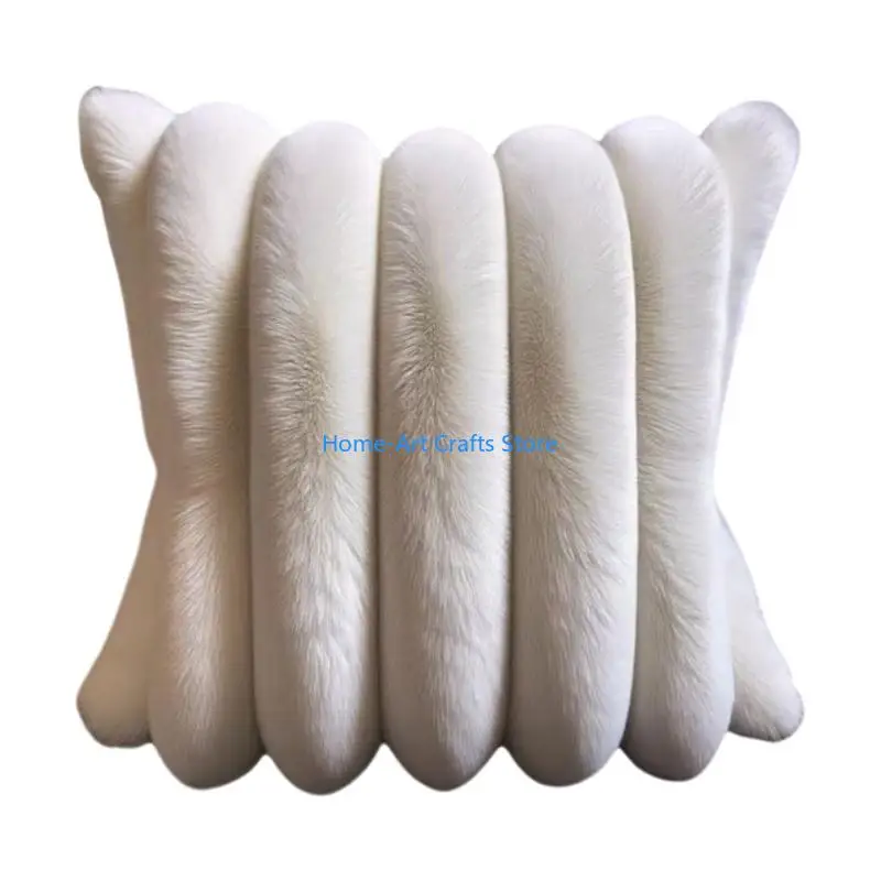 Y3NA Textured Pillow Case Craft From Rabbit Imitation Hair Suitable for Multiple Room Decoration