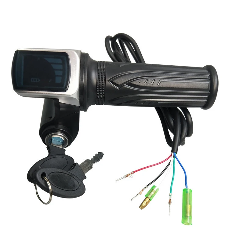 Hot Selling Cheap Price 36V 48V 60V Twist Throttle For Electric Scooter Parts E-Bike Throttle With Power Indicator And Key