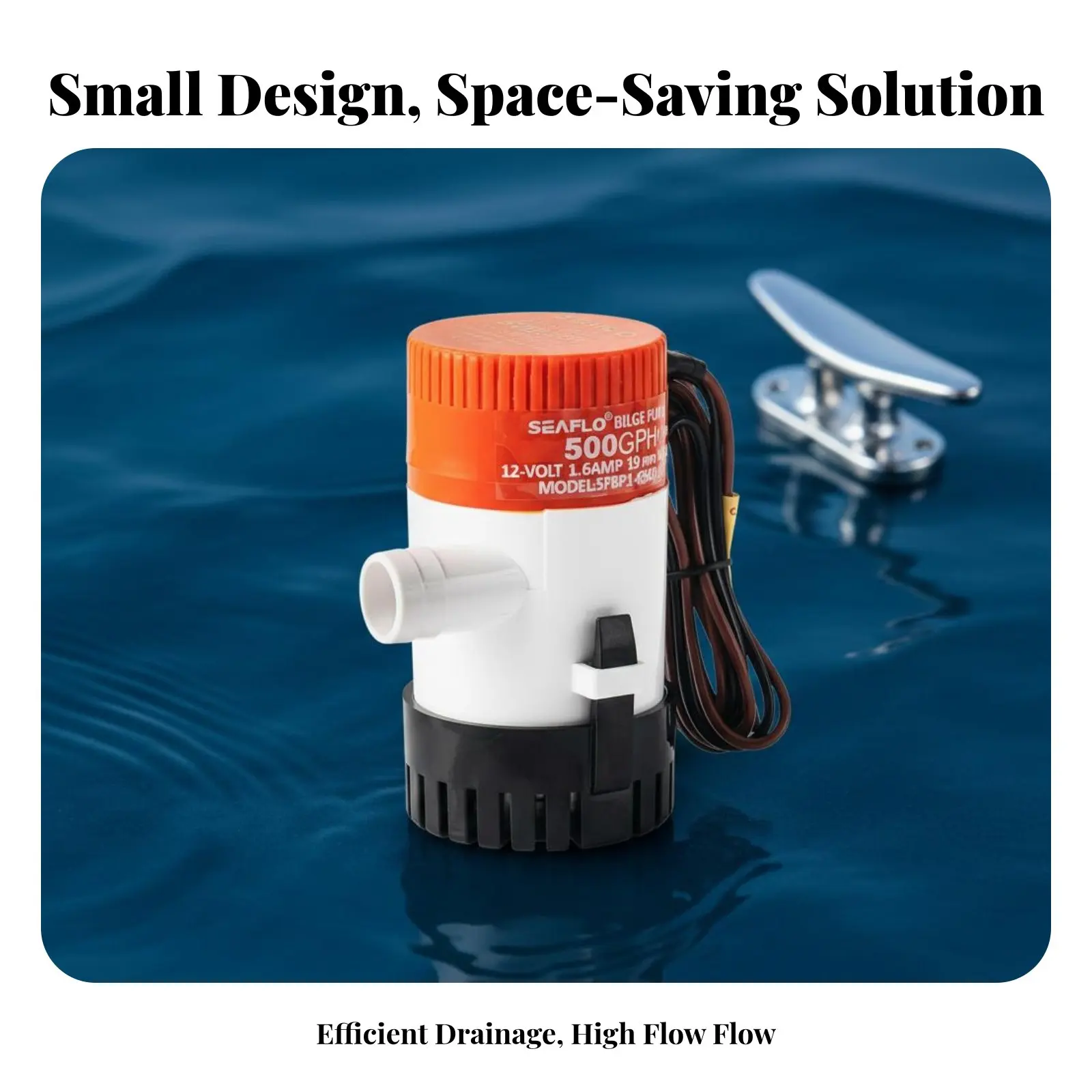 

DC Bilge Pump Fully Waterproof Automatic Bilge Pump Resistant High-Capacity Capacity for Speedboat, Swimming Pool