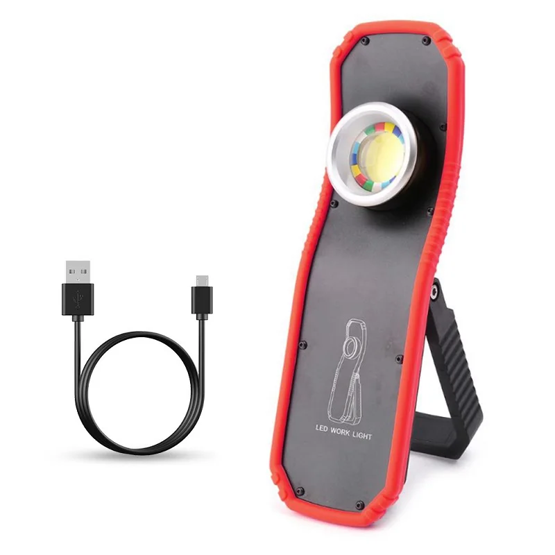 Portable COB Flashlight Work Light with Magnet Rechargeable Car Detailing Tools Portable Car Paint Checking Torch Power Light