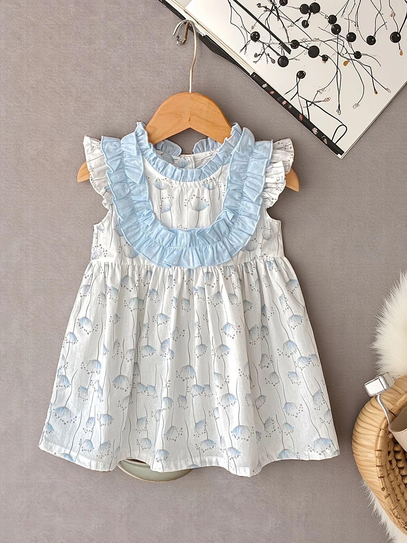 

Summer style baby girl 0-3 year old baby children's hundred day banquet dress Dandelion printed skirt Fashion A-line skirt