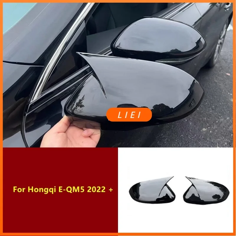 LIEI For Hongqi E-QM5 EQM5 2022 + Car Style Rear View Mirror Cover Reverse Mirror Shell Collision Frame Accessories Exterior Sti