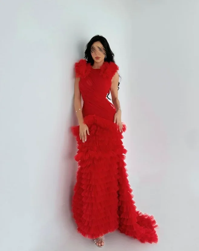 Customized Red Vestidos Para Bodas Mujer Invitada Dress For Women Prom Dresses Robes De Soirée Evening Dress 2024 Elegant Fo