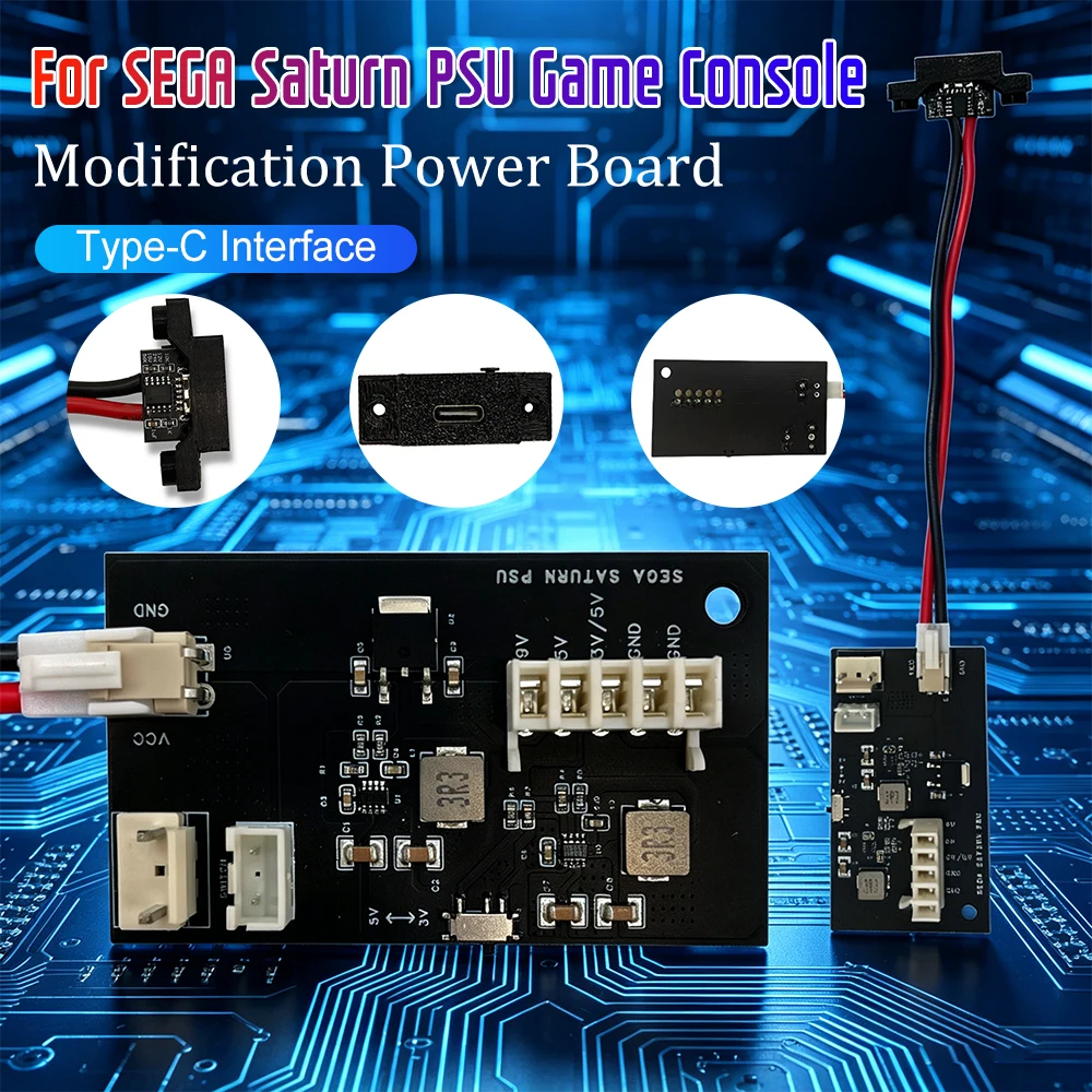 

Type-C Interface Power Supply Module Board For SEGA Saturn PSU Game Console Modification Modules Power Boards Gaming Accessories