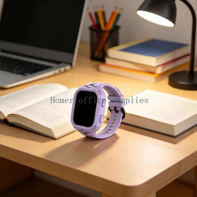 K43B Integrated Watch Cover Strap for Smartwatch Users, Flexible Case Replacement with Adjustable Fit Holes