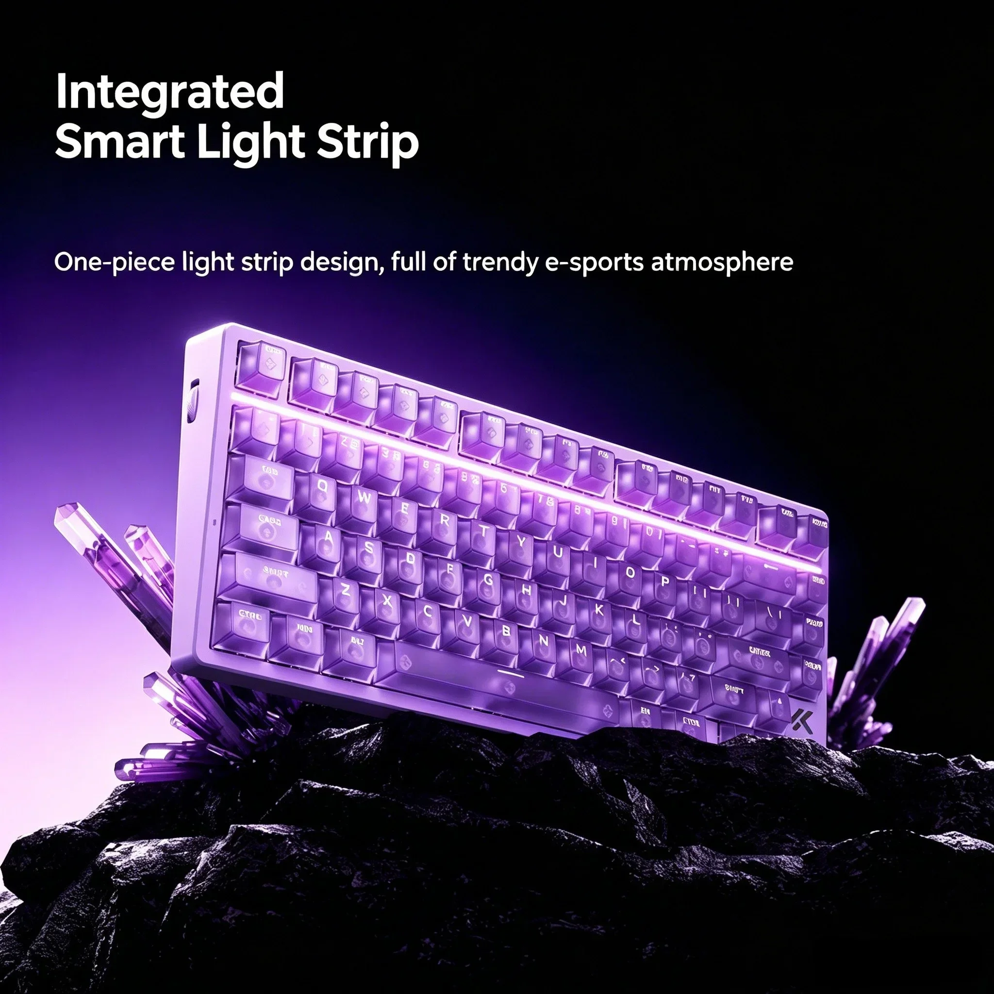 MCHOSE Ace75 Magnetic Switch Gaming Keyboard Hall Effect 8K 0.001mm RT 75% 256K Scan Rate RGB Light Bar Control Knob for Esports