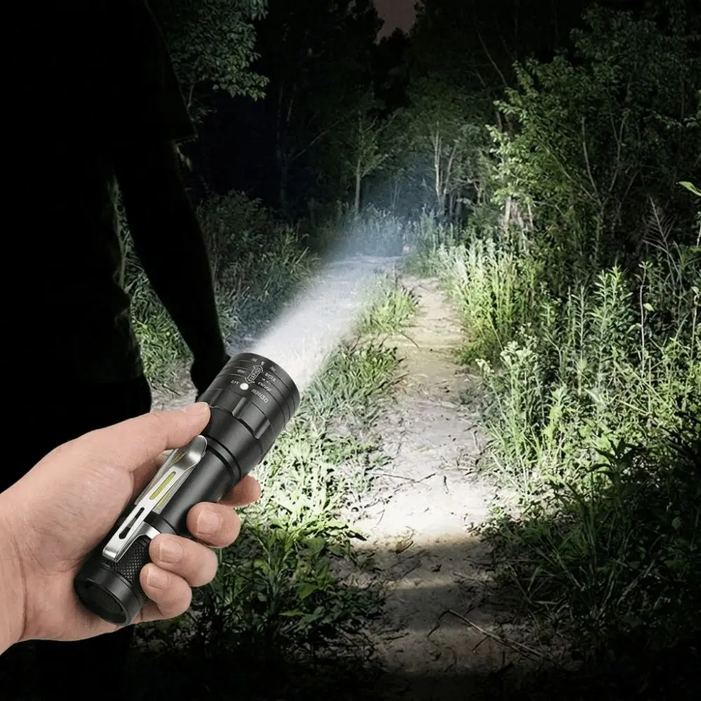USB Rechargeable Mini LED Flashlight Adjustable Focus Long Lasting Pocket Flashlight Three Modes Waterproof Zoom Flashlight