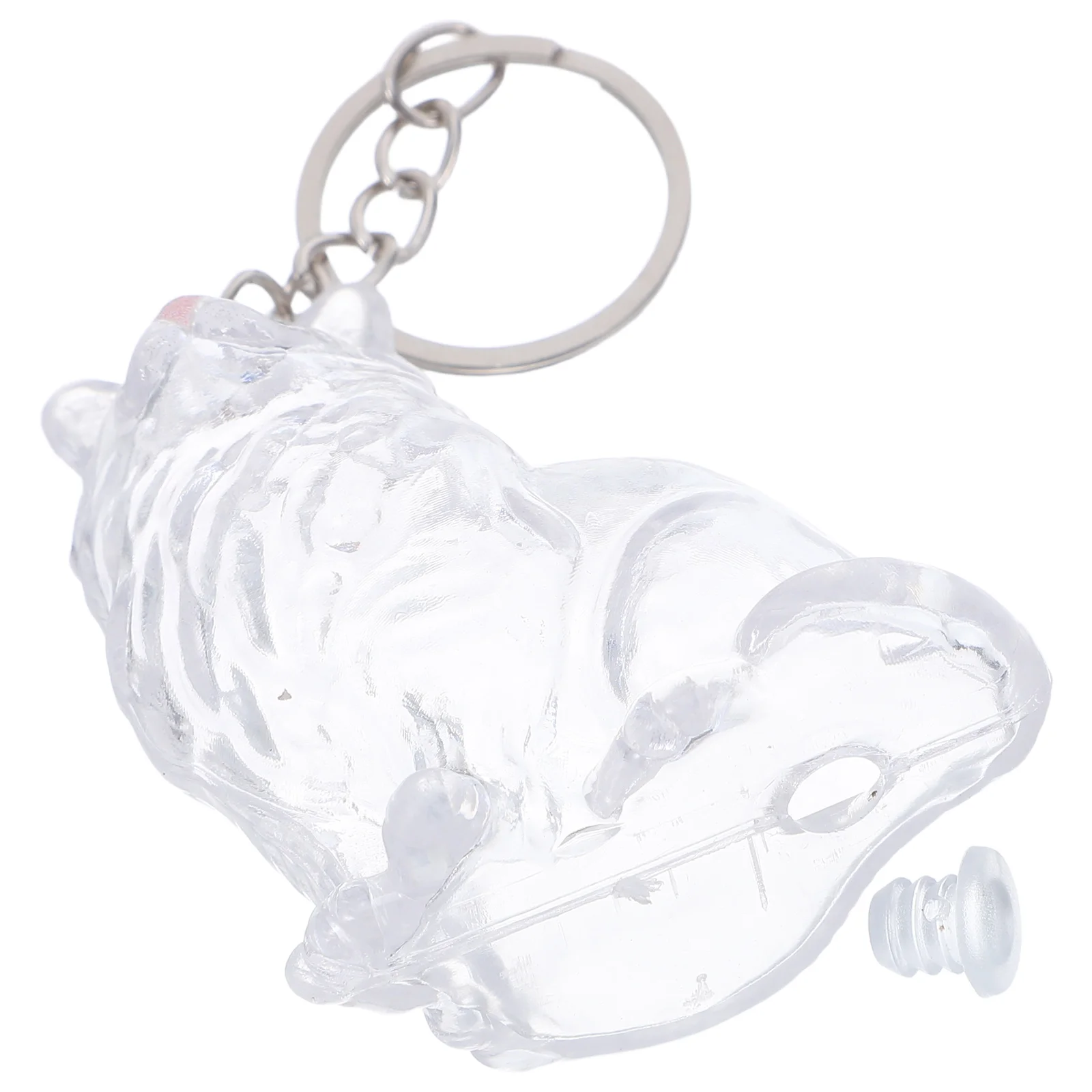 

Cat Hair Keepsake Box: Transparent Pet Hair Storage Keychain Cat Shape Memorial For Pet Loss Organizer Travel Home Use