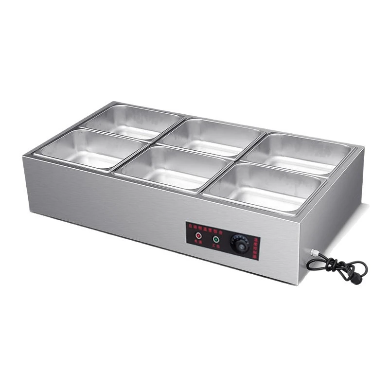 Commercial small stainless steel desktop electric heating insulation soup pool dining table