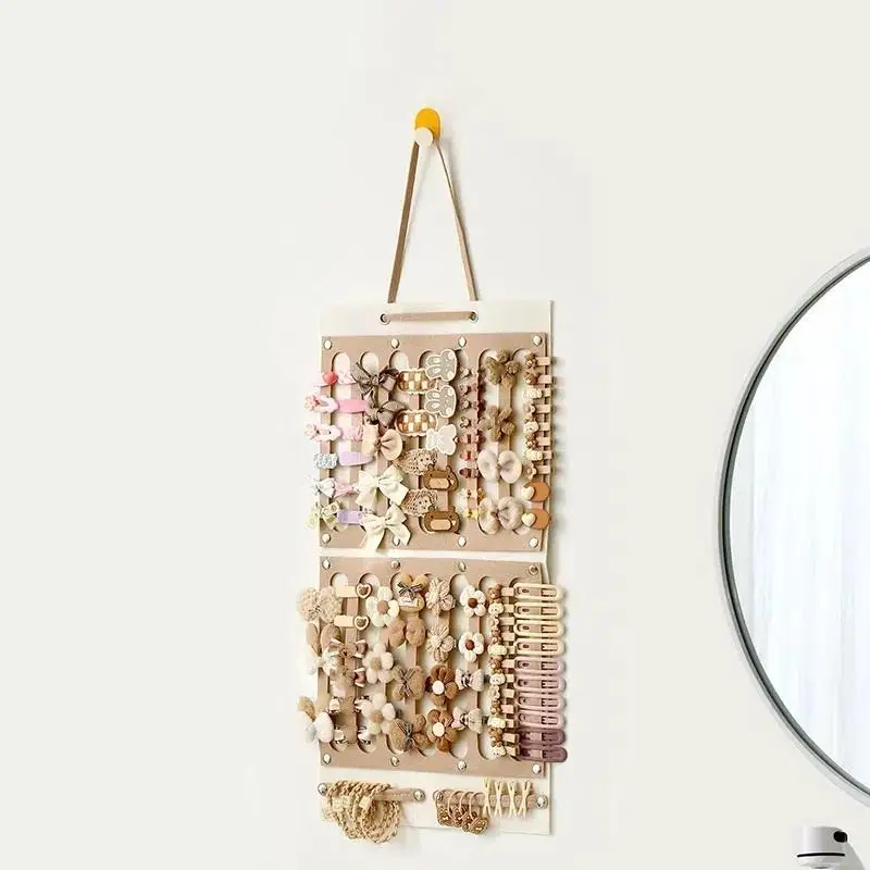 大容量ヘアボウオーガナイザー壁掛けヘッドバンドホルダーヘアクリップ収納ハンガージュエリーとアクセサリー収納ハンギングバッグ