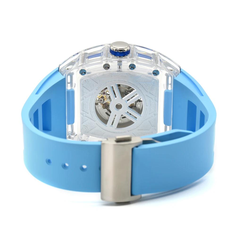 Newest RM customize logo K9 high strength glass case watch RM automatic movement