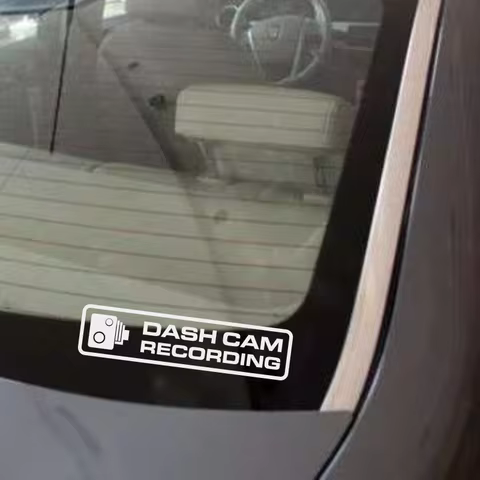 DASH CAM RECORDING Car Stickers Vinyl Bumper Window Funny Hd Camera Decals Decoration #373