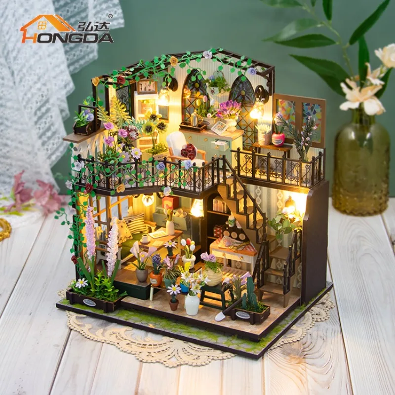 

Wooden DIY Miniature House from Dashi Garden, hand-assembled architectural model, house decoration, miniature landscape toy