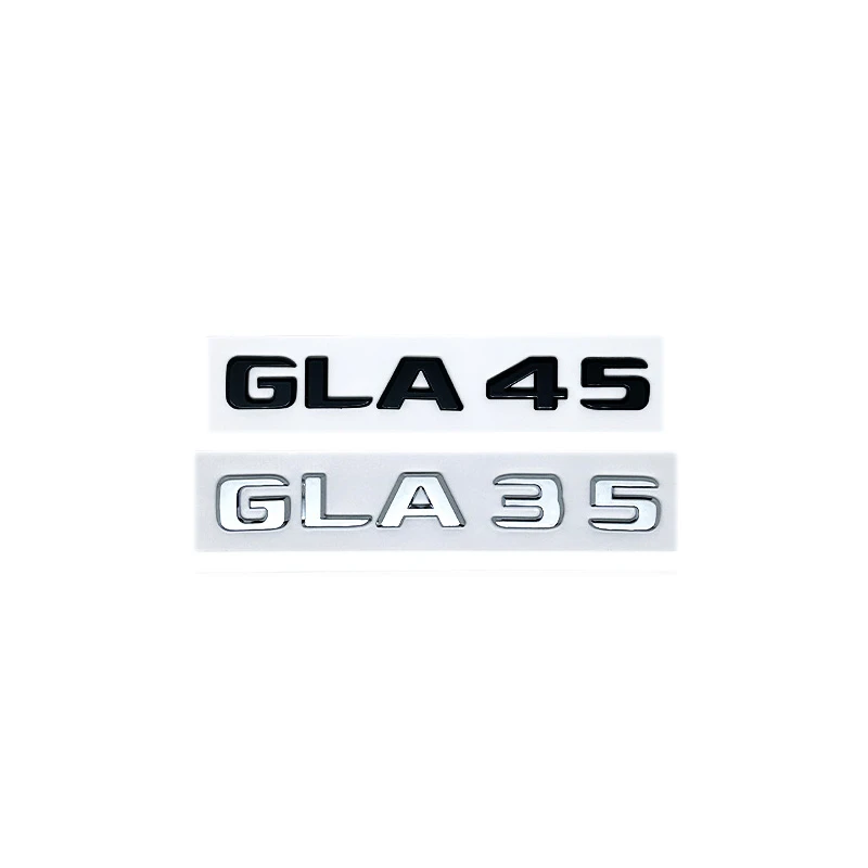 GLA35/GLA45/GLA45S Turbo 4MATIC+ Black/Silver Letters Emblem - for Mercedes X156 Fender & Trunk Sticker