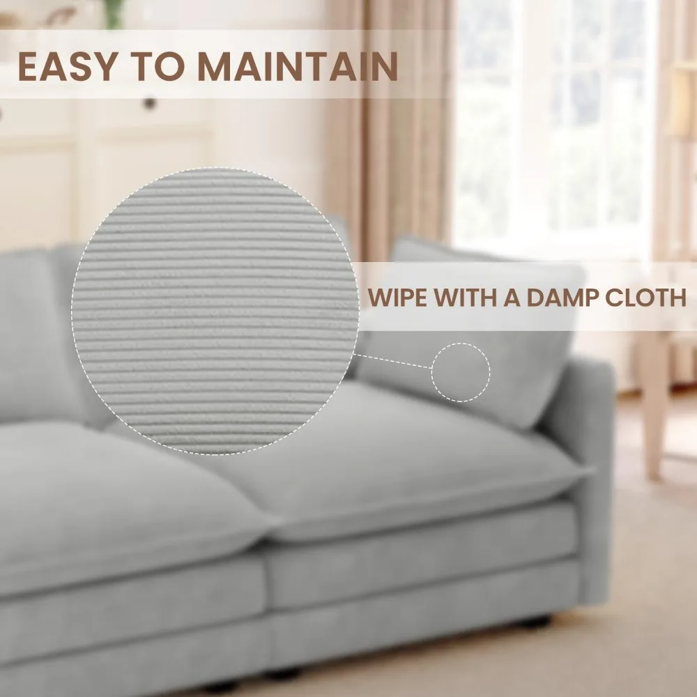 أريكة نوم حديثة من سروال قصير مع وسائد رمي، أريكة مريحة قابلة للتحويل لغرفة المعيشة