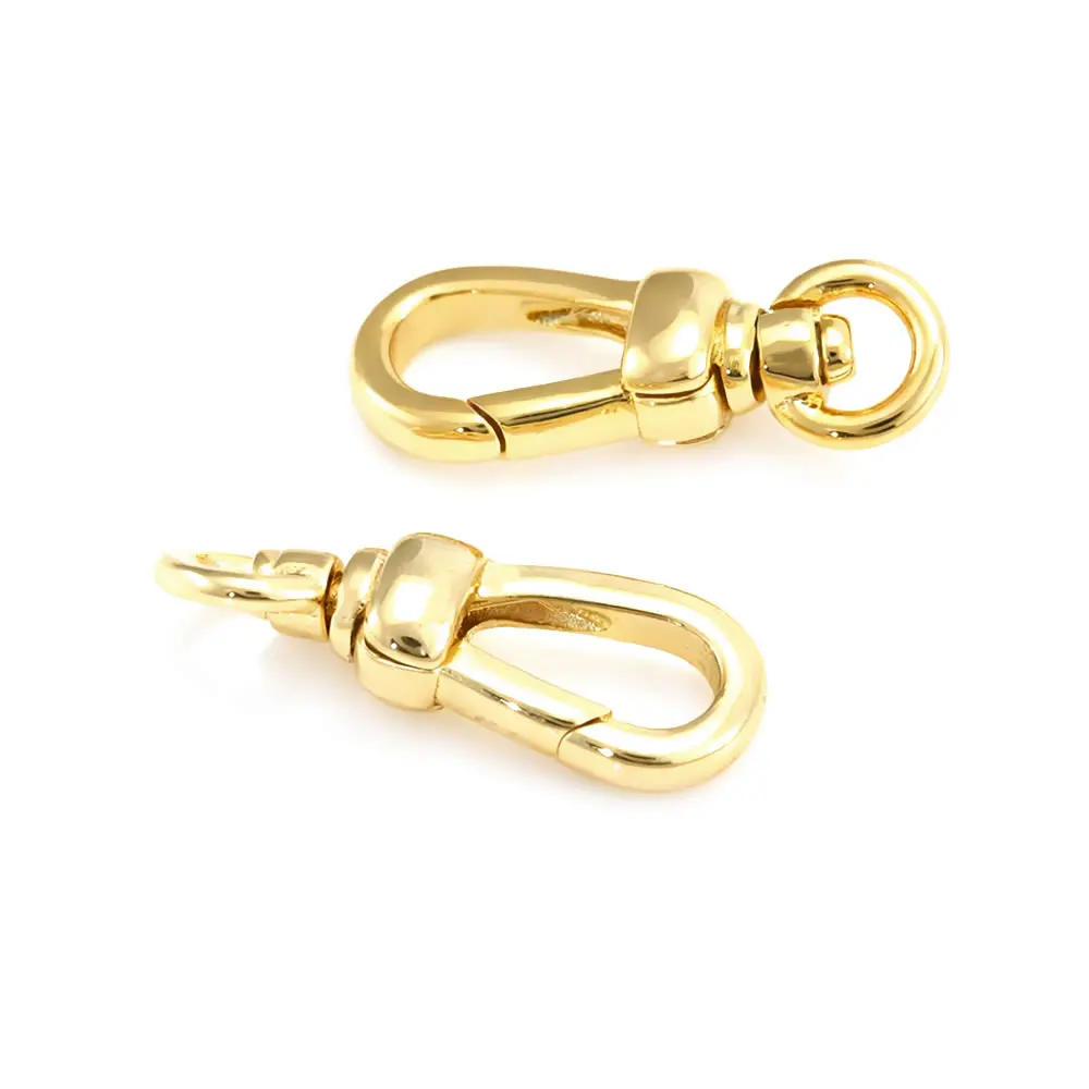 18K Gold Farbe Messing Drehbare Karabinerverschlüsse Verbinden Verschlüsse Schmuck Halsketten Armbänder Herstellung Diy Erkenntnisse Zubehör – Detail 2