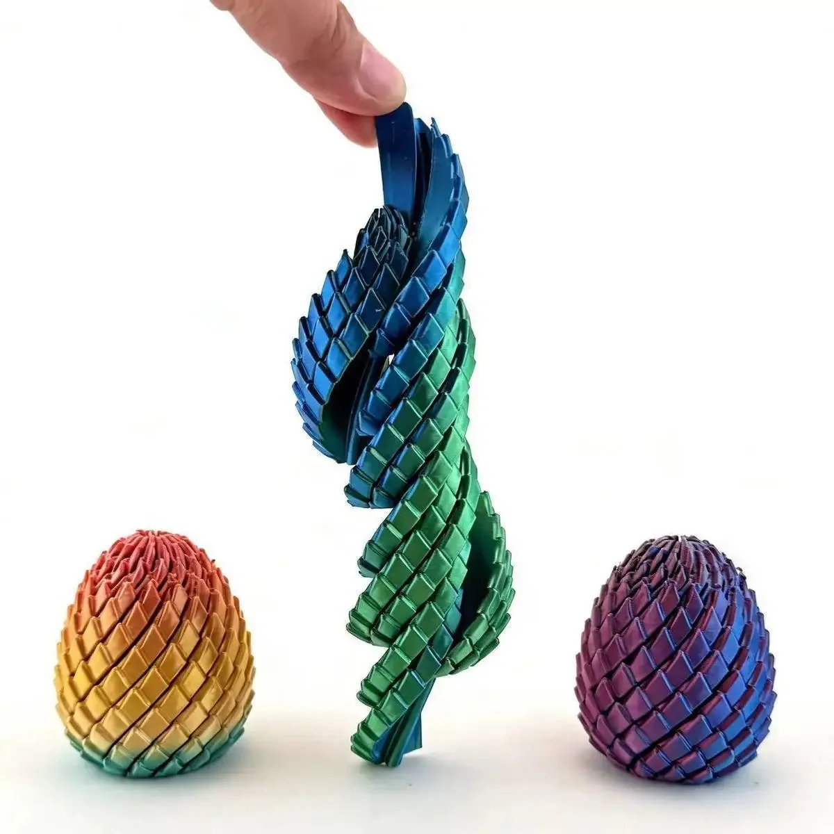 3D Printing Dragon Egg Stress Relief Toy Deformable Twist Egg Creative Decompression Gadget Desk Ornament Deformation Model Toy