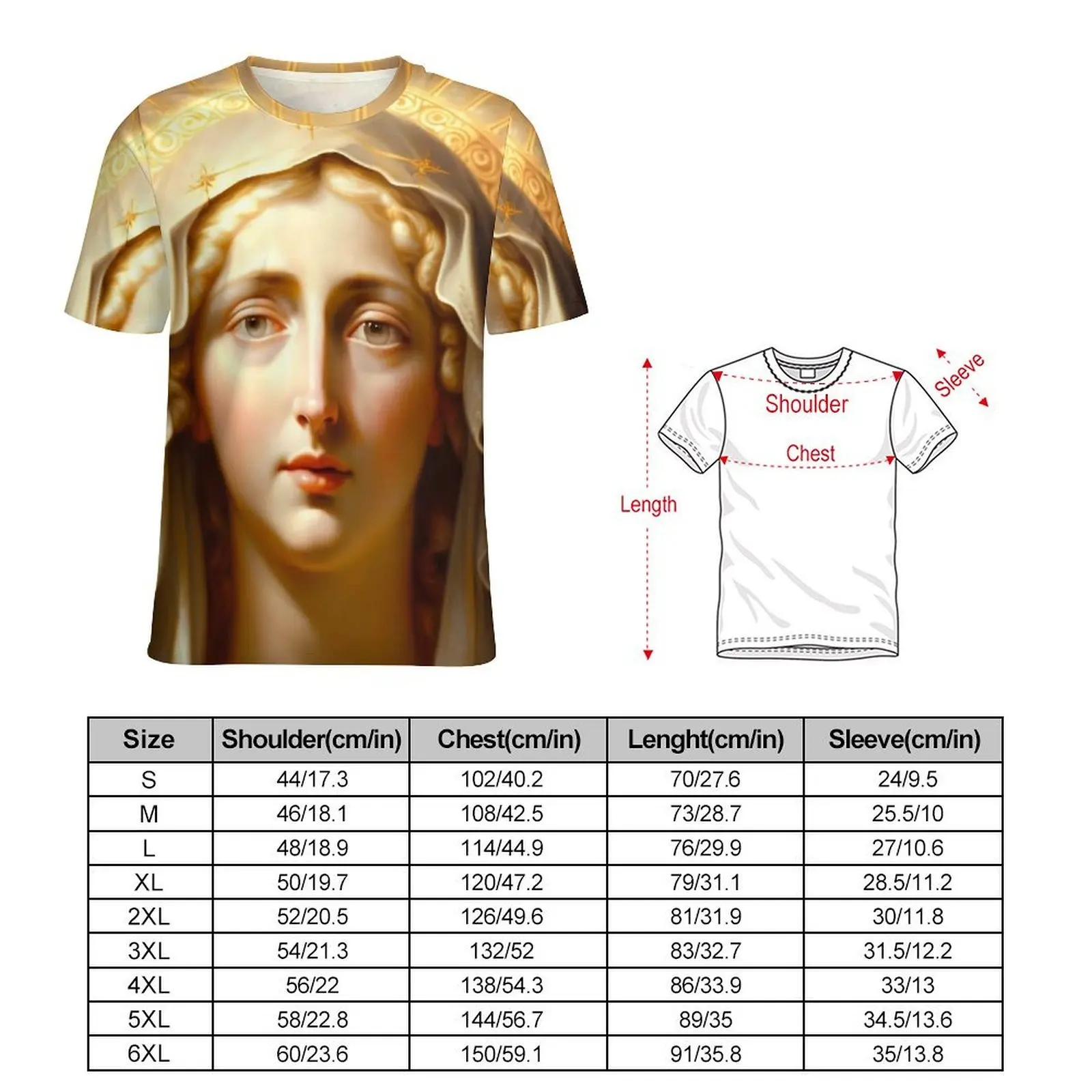Couple Mother Virgin Mary T-Shirt Our Lady of Guadalupe Harajuku T-Shirts Short-Sleeved Graphic Tshirt Summer Plus Size Top Tees