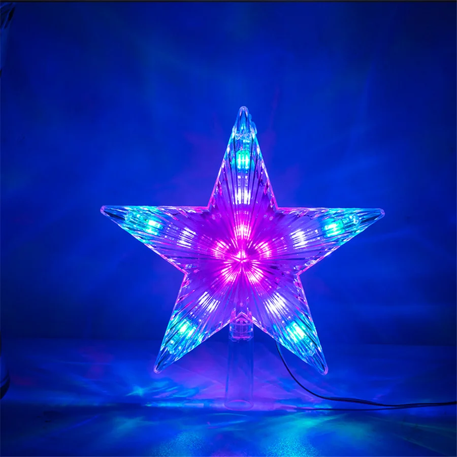 2024 New Year Christmas Tree Decoration Fairy Lights 220V EU Plug 31LED Five-pointed Star String Light for Wedding Garland Party