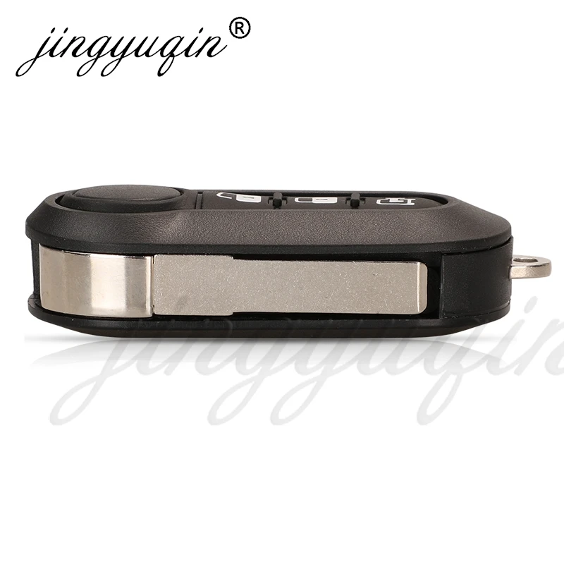 Jingyuqin-Coque de clé de voiture à distance, étui pour Fiat 500, KrasnoPunto, Bravo, Ducato, KIT Boxer, cristaux en cavalier, lame non coupée, 2