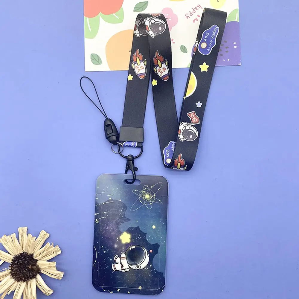 

Bus Card Package Key Ring Protection Case Student ID Card Holder Rice Card Set Astronaut Bus Card Sleeve Lanyard Card Sleeve