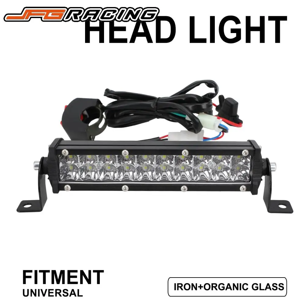 Motorcycles LED Light Bar Kit 60W 2500LM Mounting Bracket Switch Wiring For Universal Most 7/8