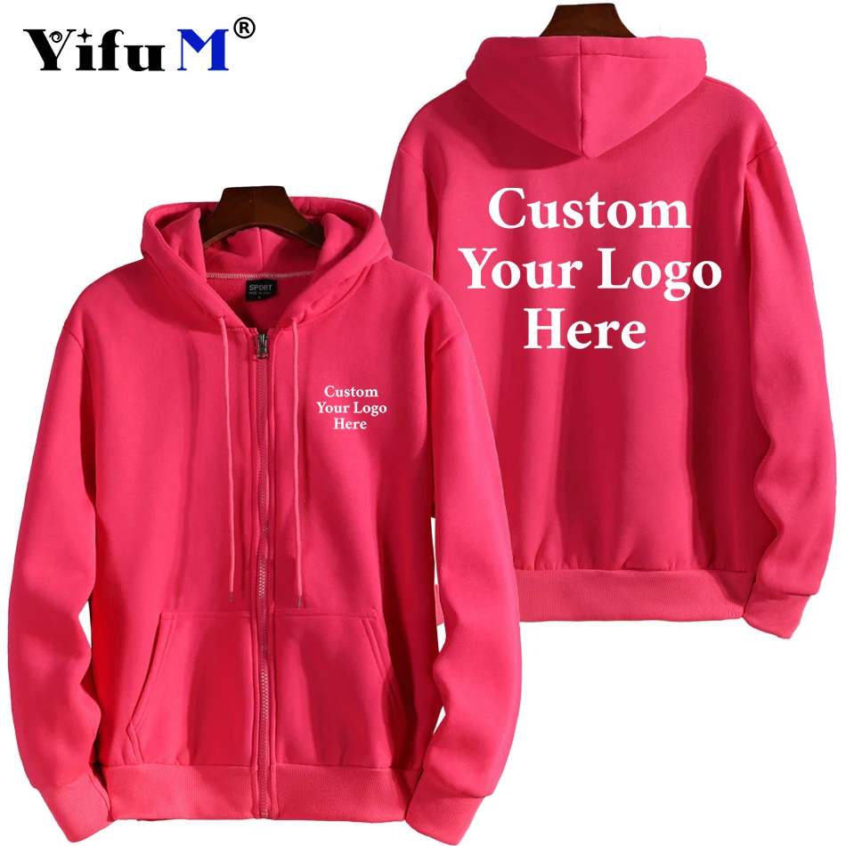 Your Own Design Logo/Picture Personalized Custom Men Women Text DIY Zip Hoodies Sweatshirt Casual Hoody Fashion Sports Clothing