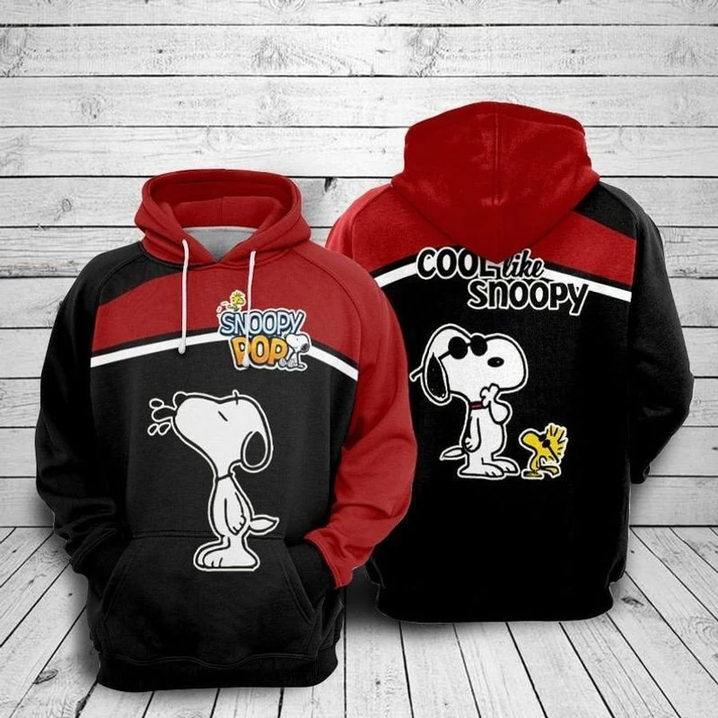 

Men's Spring and Autumn 3D Printing New Peanuts Snoopy Hoodie Children's Street Casual Sports Jacket Pullover