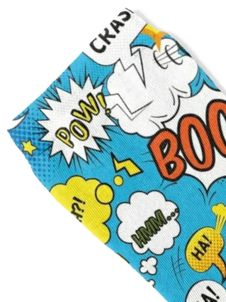 Boom, Bam and Splash! Socks cartoon football new year funny gift Socks For Women Men's