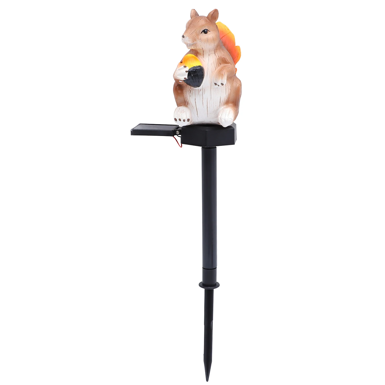 

Solar Powered Ground Light Squirrel Shape Lawn Garden Decor Lamp Outdoor Use Easy Install No Wire Resin Plastic Durable