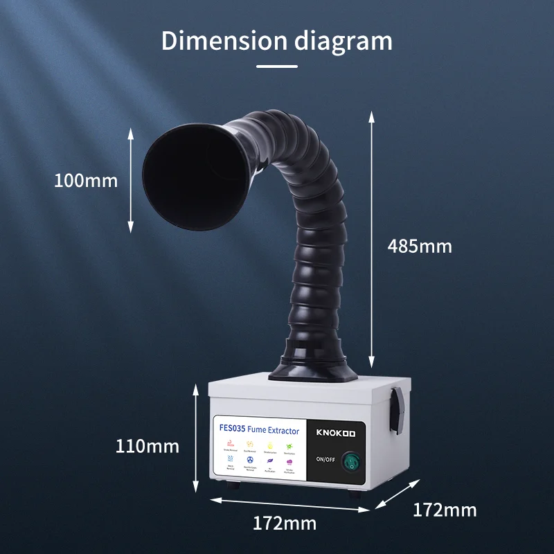 Kkoo-ミニフュームの抽出器、スイングクッション、溶接、レーザー彫刻、ポータブルデスク、DIYツール、修理用の空気清浄機