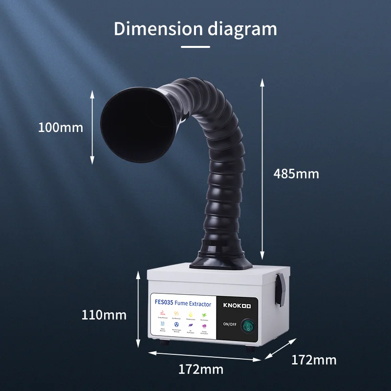 Imagem -02 - Knokoo-mini Extrator de Fumaça Absorvente de Fumaça Purificar ar para Solda Gravação a Laser Mesa Portátil Ferramentas Faça Você Mesmo Reparar com 10 Primeiros