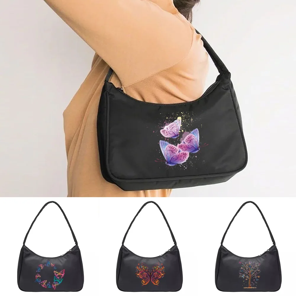 

Underarm Bags Women Casual Shopping Single Shoulder Bag Large Capacity Butterfly Printing Coin Purse Cosmetic Organizer Handbags