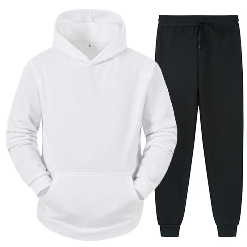 

Mens Tracksuit Daily Casual Hooded Sweatshirt+Pants 2 Piece Set Sports Jogging High Quality Trend Suit Clothing Autumn Winter