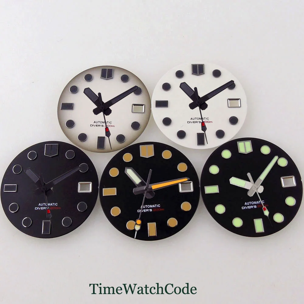 

29mm Luminous Watch Dial Face White Black Accessories Fit for NH35 NH36 Movement Date Window