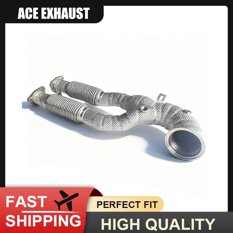 أنبوب عادم عالي التدفق RS3 النازل ACE لسيارة أودي TTRS RS3 2.5T أنبوب سفلي عالي الجودة بدون قطط/مقطط مع درع حراري #1