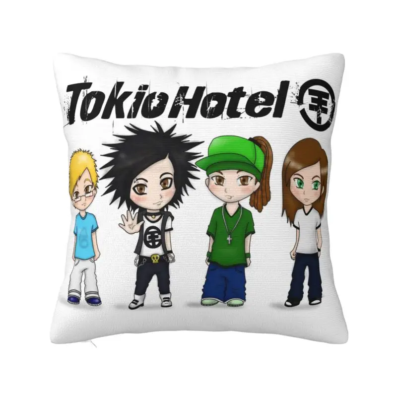 Niestandardowe Nordic Tokio Hotel Rock Band Bill Kaulitz Poszewki na poduszki 40x40cm Poliestrowa poszewka na poduszkę na sofę Samochód Kwadratowa poszewka na poduszkę