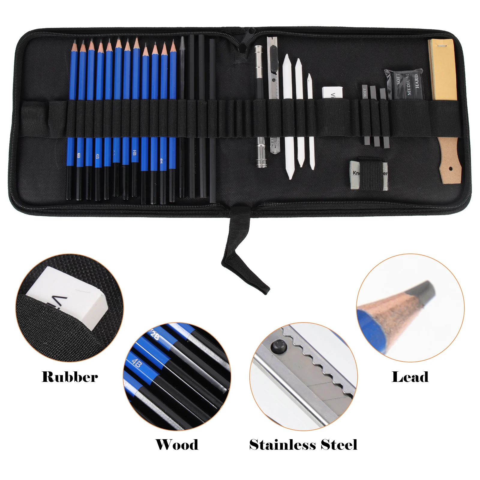 

1Set Drawing Pencil Professional Sketching Supplies Long Lasting Strong Tip Ideal for Students Art Supplies