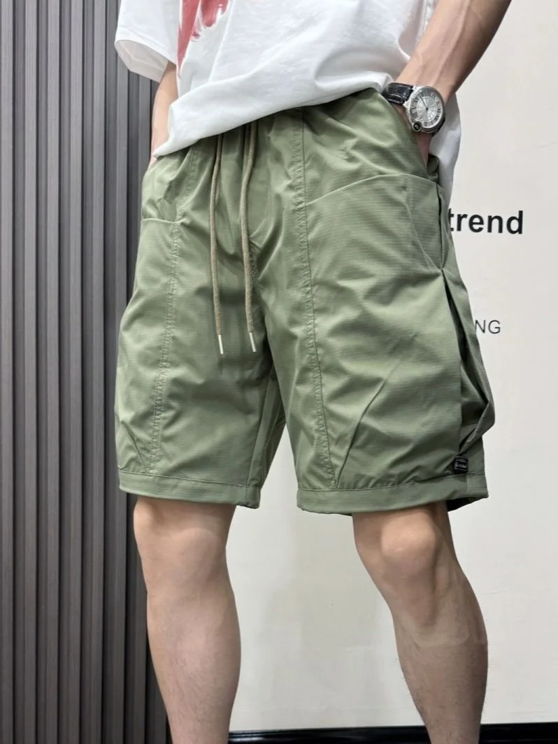 

Summer Men's Loose Fit ort Pants with Large kets Outdoor Beach Qui Dry Five-Quarter Workwear Functional Sle Casual P...