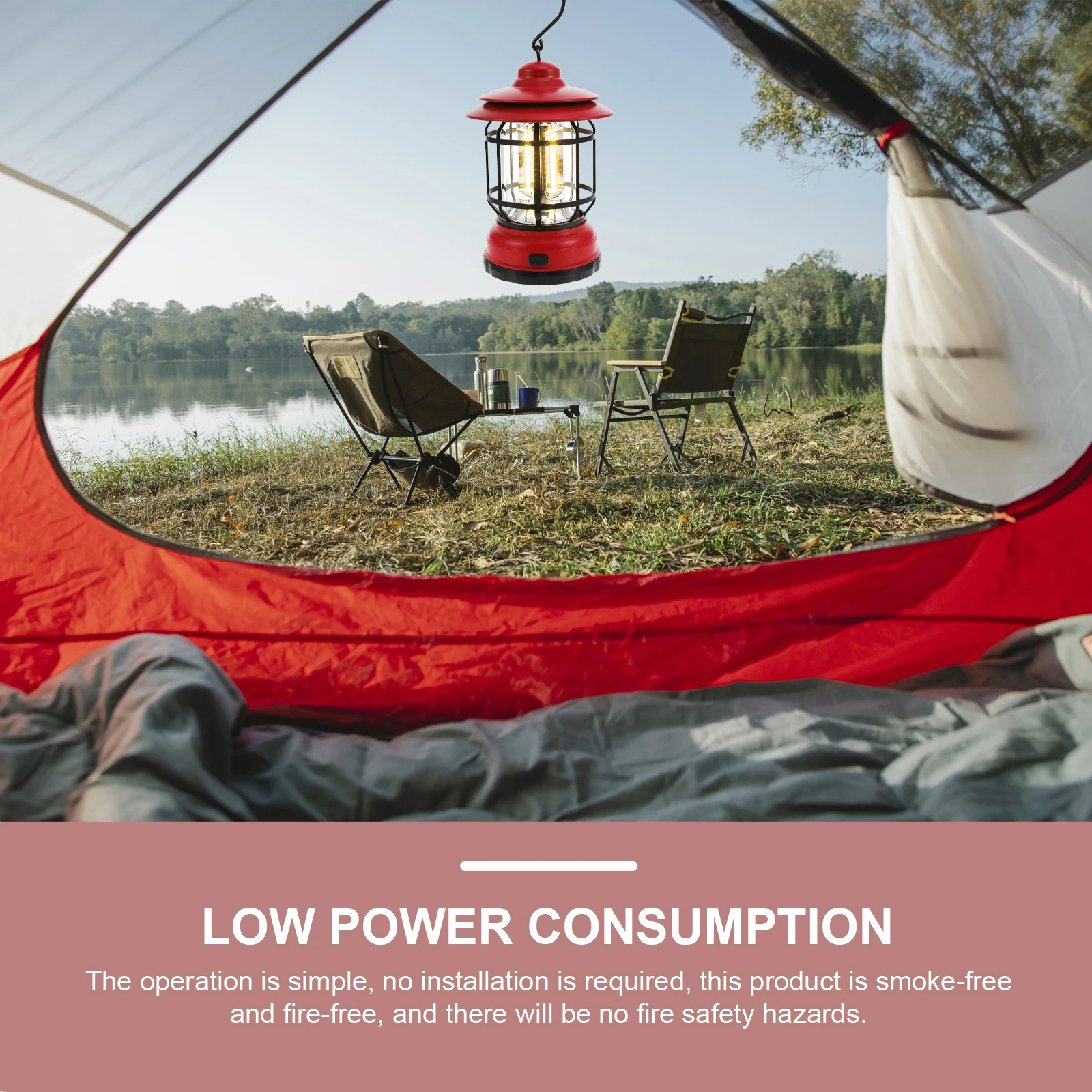 

Retro Lantern LED Camping Light Plastic Portable Bulb H held Tent Light Outdoor Emergency Lamp Practical Hiking Gear