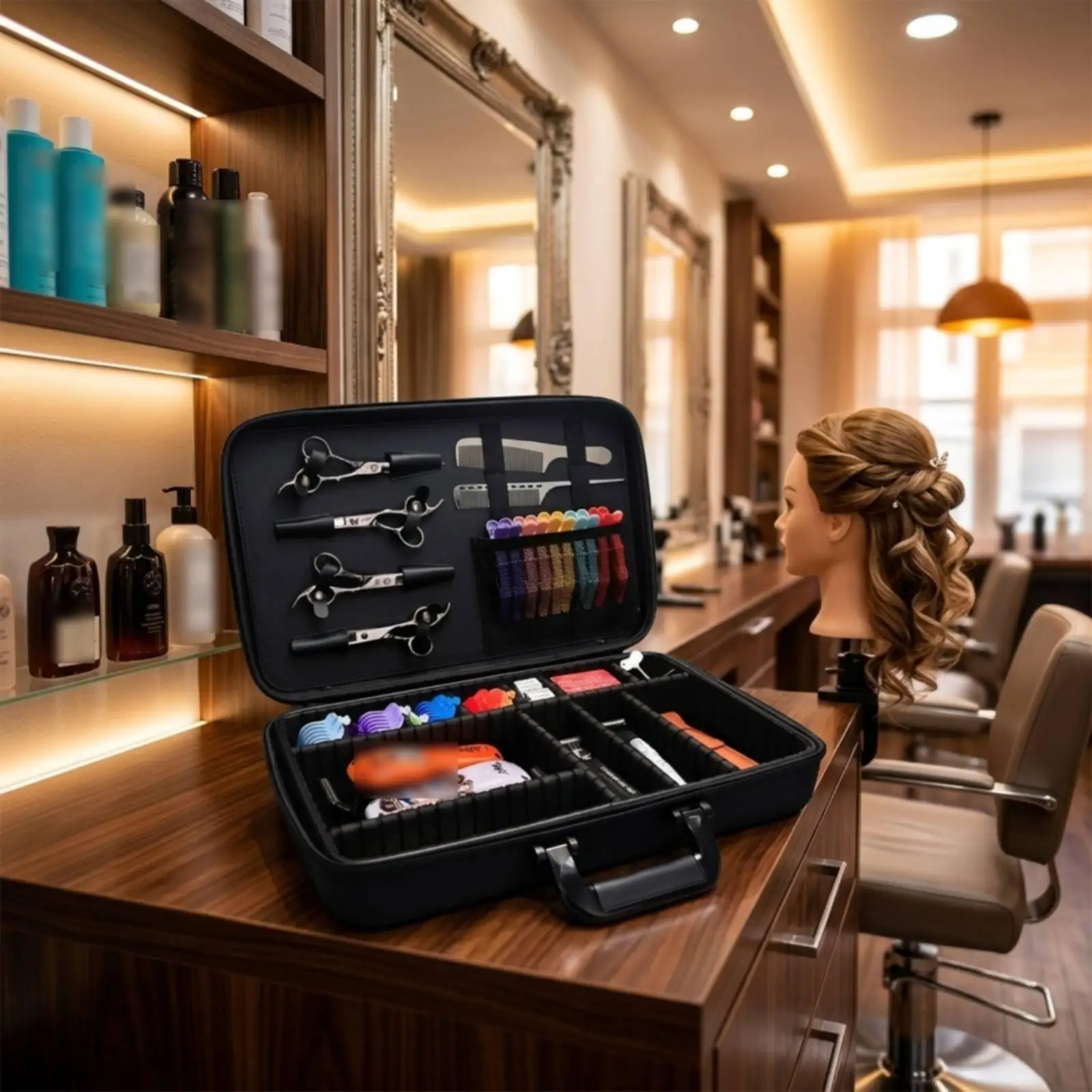 Large Capacity Hair Stylist Organizer Portable Briefcase for Tools Compact Tool Storage Bag for Salon Kits