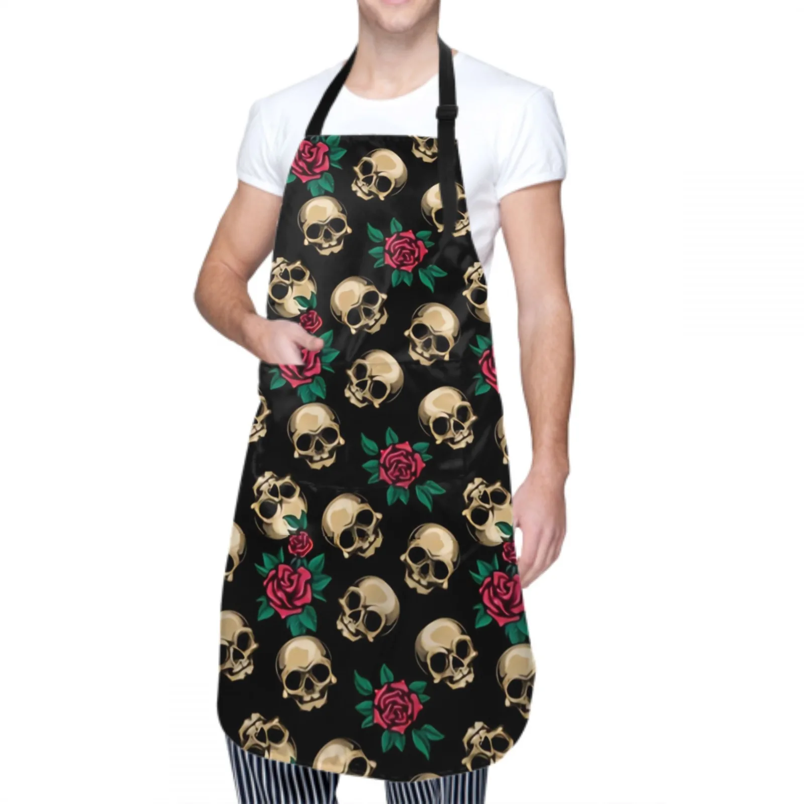 Butterflies Waterproof Apron with 2 Pockets Kitchen Chef Apron Skull Apron for Hair Brushing Cooking Baking Painting Gardening