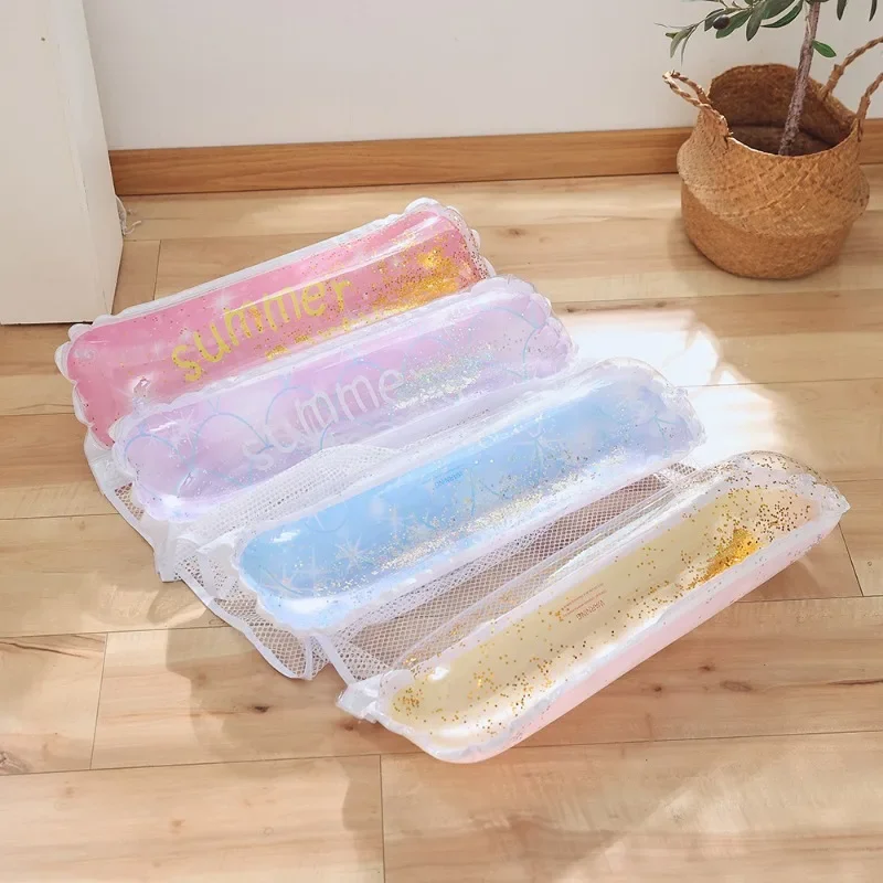 

Mesh Inflatable Toys Swimming Lounge Chair with Sequin Foldable Pool Accessories Inflatable Floating Water Toys Summer
