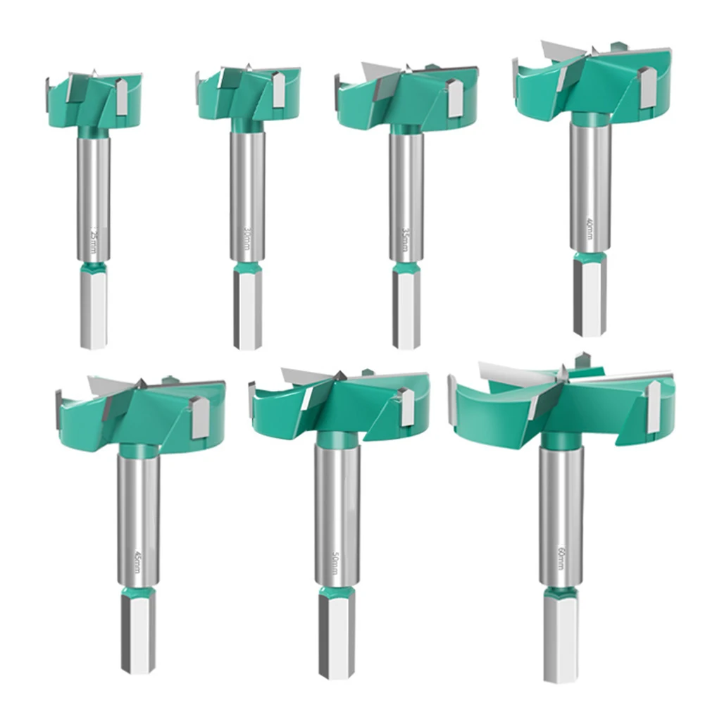1PC 16-60mm 3-schneidigen Holzbearbeitung Loch Opener Cutter Scharnier Langweilig Bohrer Bits Hex Schaft High Carbon stahl Loch Opener Cutter