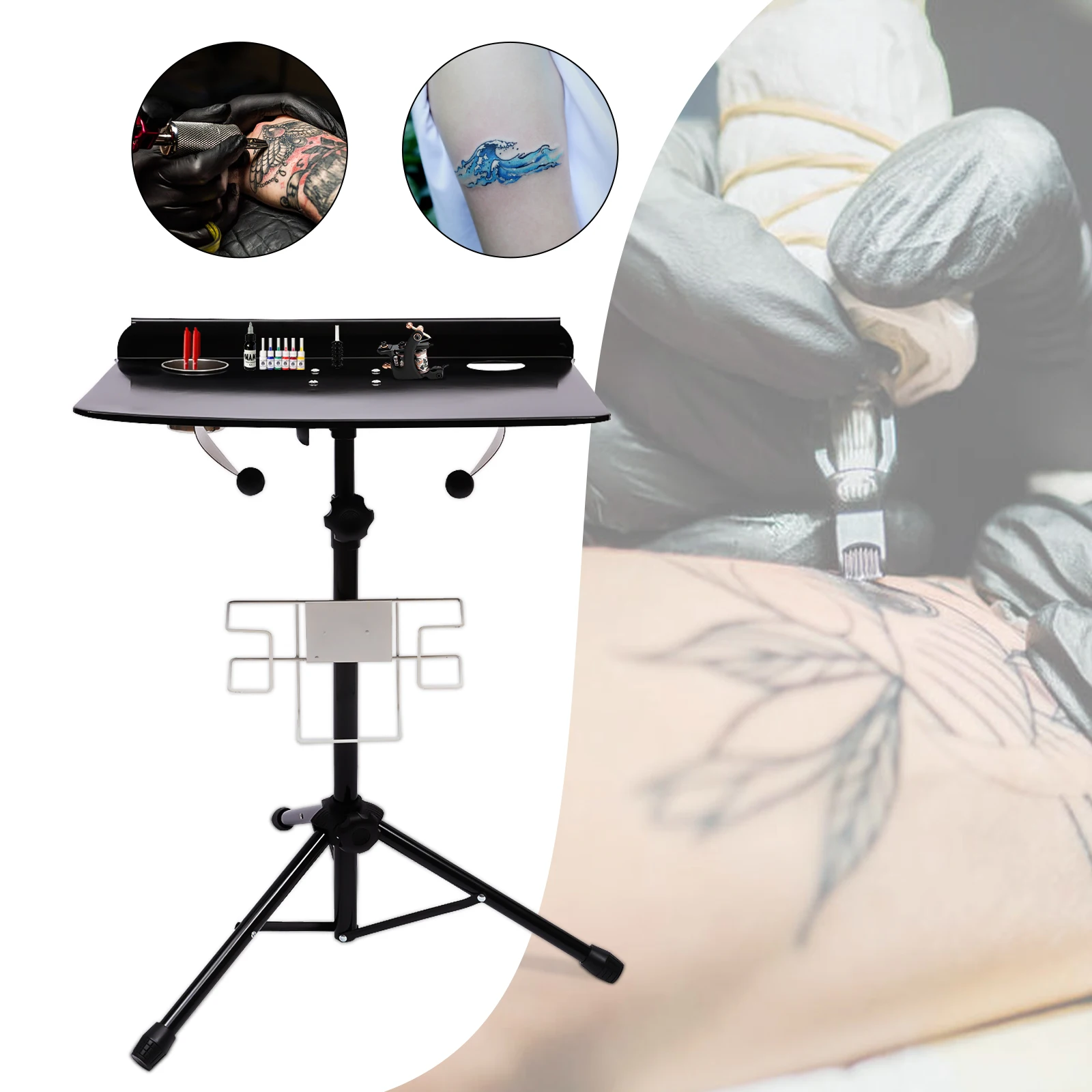 

Portable Tattoo Work station Tray Shop Stand Mobile Furniture Collapsible Adjustable Tattoo Salon Equipment