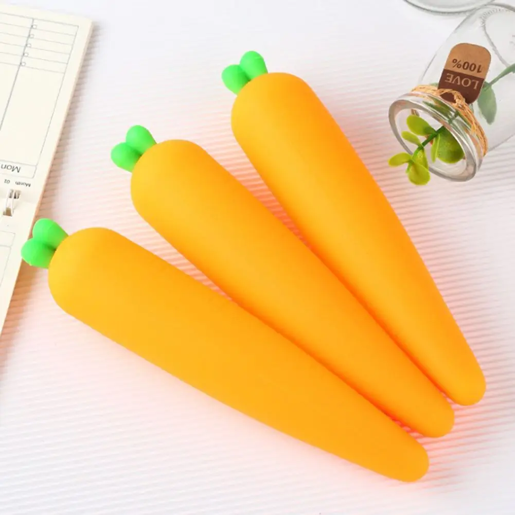 

silicone capacity cute pencil case vegetables stationery pag pencil bag