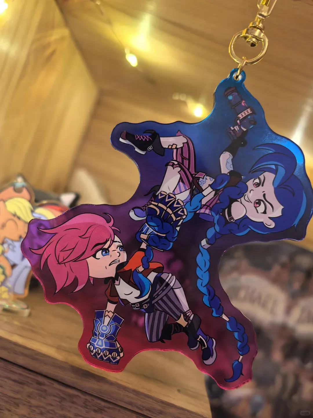 League of Legends Anime keychain women Arcane acrylic key chain man Jinx key ring Pendant Ornament Accessories friend gift