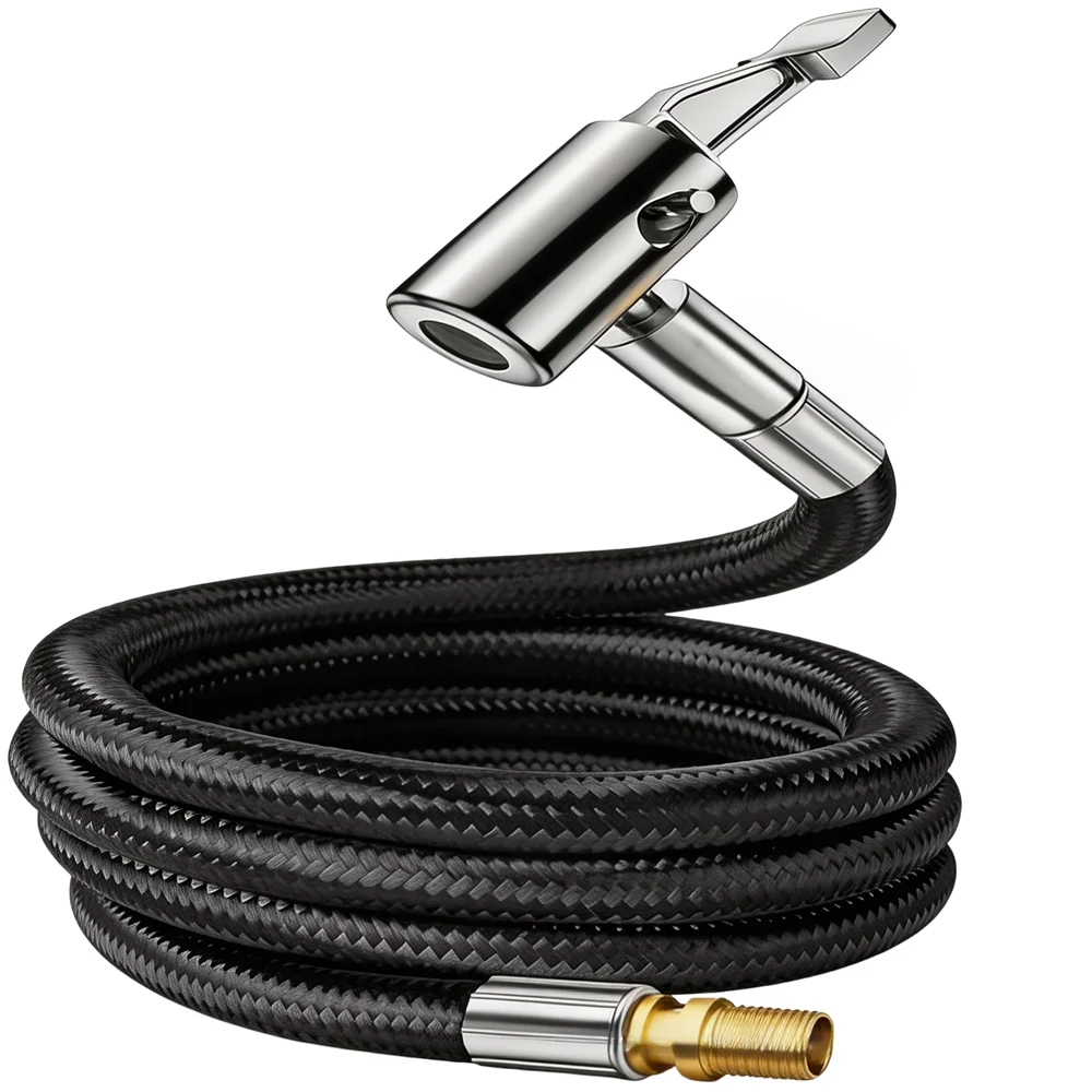 Przedłużka węża pompki powietrza 10-100 cm, adapter do pompki opon samochodowych, wąż do pompowania opon, złączka z blokadą do motocykla i roweru. — 2